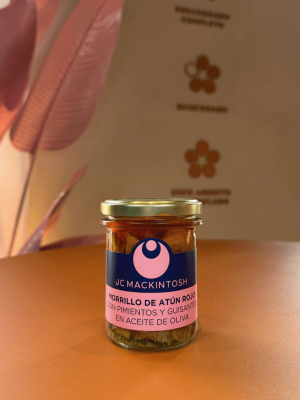 Morrillo de Atún Rojo Salvaje con Pimientos y Guisantes en Aceite de Oliva